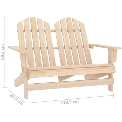 Chaise De Jardin Adirondack 2 Places Bois De Sapin Massif VidaXL 5 Chaise De Jardin Adirondack 2 Places Bois De Sapin Massif VidaXL – Image 3