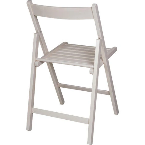 Dmora Chaise Pliante Moderne En Bois, Pour Balcon Ou Jardin, Cm 42x48h79, Assise H Cm 47, Couleur Blanche, Avec Emballage Renforcé 4 Dmora Chaise Pliante Moderne En Bois, Pour Balcon Ou Jardin, Cm 42x48h79, Assise H Cm 47, Couleur Blanche, Avec Emballage Renforcé – Image 2