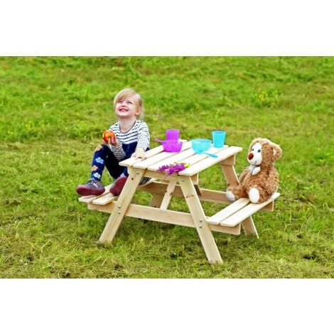 TIMBELA M012-1 Table Enfant En Bois – Table Et Chaise Enfant - Salon De Jardin Enfant 81x60xH50 Cm - Table Picnic Enfant Pour L'extérieur Ou à L'intérieur 6 TIMBELA M012-1 Table Enfant En Bois – Table Et Chaise Enfant - Salon De Jardin Enfant 81x60xH50 Cm - Table Picnic Enfant Pour L'extérieur Ou à L'intérieur – Image 4