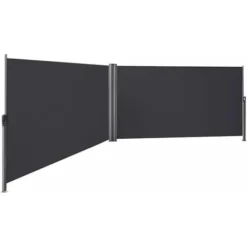 Songmics Paravent Extérieur Double 200 X 600cm Store Latéral Abri Soleil Paravent Extérieur Rétractable Paravent Retractable - Anthracite GSA400G