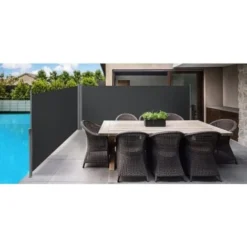 Songmics Paravent Extérieur Double 200 X 600cm Store Latéral Abri Soleil Paravent Extérieur Rétractable Paravent Retractable - Anthracite GSA400G -Promos Verde Rêverie Boutique 4368757 3