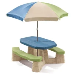 Table De Pique-nique Avec Parasol Aqua Step2