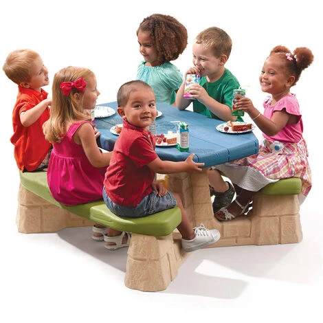 Table De Pique-nique Avec Parasol Aqua Step2 4 Table De Pique-nique Avec Parasol Aqua Step2 – Image 2