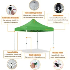 Tente Pliante 3x3m ECO Tube 25mm En Acier Bâche 220g/m² ENDUIT PVC 100% ÉTANCHE Pavillon Jardin Tonnelle Réception Sac De Transport 8 Tente Pliante 3x3m ECO Tube 25mm En Acier Bâche 220g/m² ENDUIT PVC 100% ÉTANCHE Pavillon Jardin Tonnelle Réception Sac De Transport -Promos Verde Rêverie Boutique 4512742 3