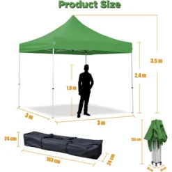 Tente Pliante 3x3m ECO Tube 25mm En Acier Bâche 220g/m² ENDUIT PVC 100% ÉTANCHE Pavillon Jardin Tonnelle Réception Sac De Transport 9 Tente Pliante 3x3m ECO Tube 25mm En Acier Bâche 220g/m² ENDUIT PVC 100% ÉTANCHE Pavillon Jardin Tonnelle Réception Sac De Transport -Promos Verde Rêverie Boutique 4512742 4