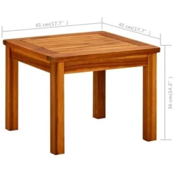 Table Basse De Jardin 45x45x36 Cm Bois Solide D'acacia VidaXL -Promos Verde Rêverie Boutique 45291714 3