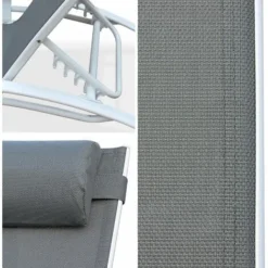 Duo De Bains De Soleil En Aluminium Et Textilène Louisa Blanc / Gris 10 Duo De Bains De Soleil En Aluminium Et Textilène Louisa Blanc / Gris -Promos Verde Rêverie Boutique 459236 4