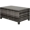 OUTSUNNY Table Basse De Jardin Plateau Verre Trempé 5 Mm Rotin Tressé 85 X 50 X 39 Cm Max. 70 Kg Gris 2 OUTSUNNY Table Basse De Jardin Plateau Verre Trempé 5 Mm Rotin Tressé 85 X 50 X 39 Cm Max. 70 Kg Gris -Promos Verde Rêverie Boutique 47489031 1