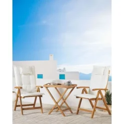 Lot De 2 Chaises Pliantes En Bois D'Acacia Clair Avec Coussins Blanc Cassé Java 8 Lot De 2 Chaises Pliantes En Bois D'Acacia Clair Avec Coussins Blanc Cassé Java -Promos Verde Rêverie Boutique 48056775 2