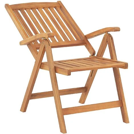 Lot De 2 Chaises Pliantes En Bois D'Acacia Clair Avec Coussins Blanc Cassé Java 7 Lot De 2 Chaises Pliantes En Bois D'Acacia Clair Avec Coussins Blanc Cassé Java – Image 5