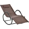 OUTSUNNY Chaise Longue à Bascule Rocking Chair Design Contemporain Dim. 160L X 61l X 79H Cm Métal Textilène Brun 1 OUTSUNNY Chaise Longue à Bascule Rocking Chair Design Contemporain Dim. 160L X 61l X 79H Cm Métal Textilène Brun -Promos Verde Rêverie Boutique 48159375 1