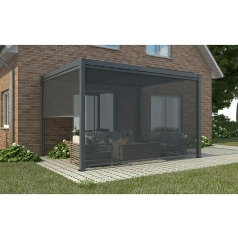 Store Enrouleur Pour Pergola - 370 X 210 Cm - Anthracite 5 Store Enrouleur Pour Pergola - 370 X 210 Cm - Anthracite – Image 3