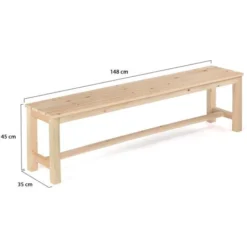 Salon De Jardin UVITA En Bois Table De Jardin 180 CM + 2 Bancs -Promos Verde Rêverie Boutique 48918237 5