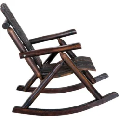 OUTSUNNY Fauteuil De Jardin Adirondack à Bascule Rocking Chair Style Rustique Chic Bois Sapin Traité Carbonisation 11 OUTSUNNY Fauteuil De Jardin Adirondack à Bascule Rocking Chair Style Rustique Chic Bois Sapin Traité Carbonisation -Promos Verde Rêverie Boutique 49542440 5