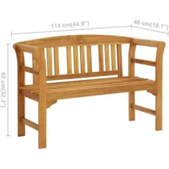 Banc De Jardin 114 Cm Bois D'acacia Solide VidaXL 9 Banc De Jardin 114 Cm Bois D'acacia Solide VidaXL -Promos Verde Rêverie Boutique 49746221 3
