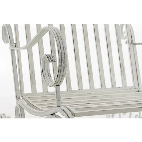 Chaise Fauteuil à Bascule Rocking Chair Pour Jardin En Fer Blanc Vieilli 6 Chaise Fauteuil à Bascule Rocking Chair Pour Jardin En Fer Blanc Vieilli – Image 4
