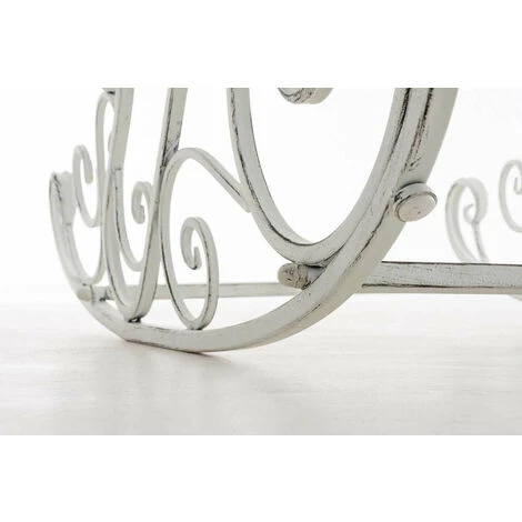 Chaise Fauteuil à Bascule Rocking Chair Pour Jardin En Fer Blanc Vieilli 7 Chaise Fauteuil à Bascule Rocking Chair Pour Jardin En Fer Blanc Vieilli – Image 5
