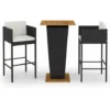 Ensemble De Bar De Jardin 3 Pcs Et Coussins Résine Tressée Noir VidaXL 1 Ensemble De Bar De Jardin 3 Pcs Et Coussins Résine Tressée Noir VidaXL -Promos Verde Rêverie Boutique 50396285 1