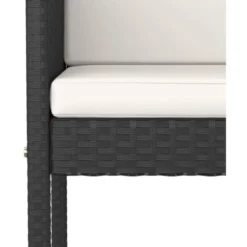 Ensemble De Bar De Jardin 3 Pcs Et Coussins Résine Tressée Noir VidaXL -Promos Verde Rêverie Boutique 50396285 5