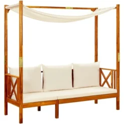 Banc De Jardin Avec Auvent Bois D'acacia Solide VidaXL