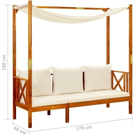 Banc De Jardin Avec Auvent Bois D'acacia Solide VidaXL 5 Banc De Jardin Avec Auvent Bois D'acacia Solide VidaXL – Image 3