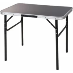 Table De Camping Noire 75x55 Cm - Hauteur Réglable De 25-60 Cm