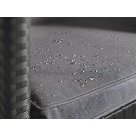 Cuba - Salon De Jardin Encastrable 10 Places - En Résine Tressée - Noir Avec Coussins Gris + Housse De Protection 5 Cuba - Salon De Jardin Encastrable 10 Places - En Résine Tressée - Noir Avec Coussins Gris + Housse De Protection – Image 3