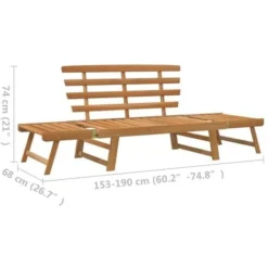 Banc De Jardin 2-en-1 190 Cm Bois Solide D'acacia VidaXL -Promos Verde Rêverie Boutique 50913080 3