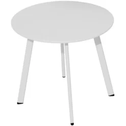 PROLOISIRS Table Basse De Jardin Massaï ø 40 Cm En Acier époxy - Blanc