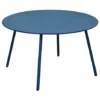 PROLOISIRS Table Basse De Jardin Ronde En Acier Rio - Bleu Ø 70 Cm