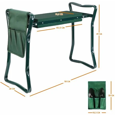 Tabouret De Jardinage Pliable Avec Rangement - Vert - Linxor 4 Tabouret De Jardinage Pliable Avec Rangement - Vert - Linxor – Image 2