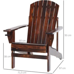 OUTSUNNY Fauteuil De Jardin Adirondack Grand Confort Porte-gobelet Intégré Bois De Sapin Traité Peint Marron 9 OUTSUNNY Fauteuil De Jardin Adirondack Grand Confort Porte-gobelet Intégré Bois De Sapin Traité Peint Marron -Promos Verde Rêverie Boutique 51254822 3