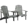 OUTSUNNY Fauteuils De Jardin Adirondack Avec Table Basse, Espace Insertion Parasol, étagère Bois Sapin Pré-huilé Peint Gris -Promos Verde Rêverie Boutique 51254825 1