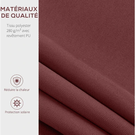 OUTSUNNY Store Banne Manuel Rétractable Aluminium Polyester Imperméabilisé 3,5L X 2,5l M Bordeaux 6 OUTSUNNY Store Banne Manuel Rétractable Aluminium Polyester Imperméabilisé 3,5L X 2,5l M Bordeaux – Image 4