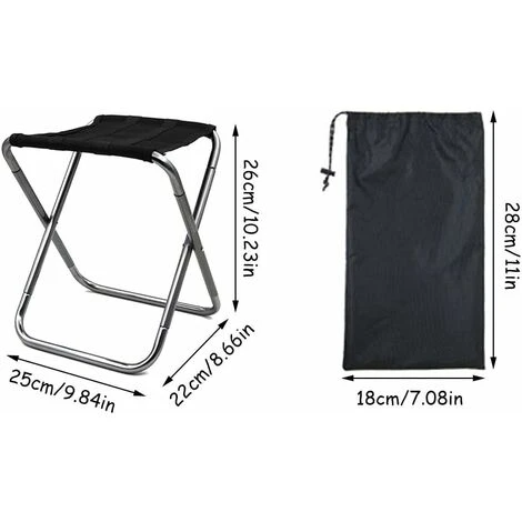 Tabouret Pliant D'extérieur,Triomphe Tabouret Pliant En Alliage D'aluminium, Mini Tabouret Pliant Portable, Ultra Léger, Avec Sac De Rangement, Pour La Pêche, Le Camping, Le Barbecue En Plein Air, Les 4 Tabouret Pliant D'extérieur,Triomphe Tabouret Pliant En Alliage D'aluminium, Mini Tabouret Pliant Portable, Ultra Léger, Avec Sac De Rangement, Pour La Pêche, Le Camping, Le Barbecue En Plein Air, Les – Image 2