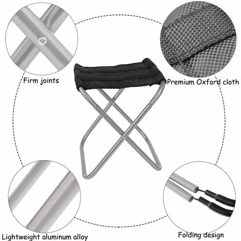 Tabouret Pliant D'extérieur,Triomphe Tabouret Pliant En Alliage D'aluminium, Mini Tabouret Pliant Portable, Ultra Léger, Avec Sac De Rangement, Pour La Pêche, Le Camping, Le Barbecue En Plein Air, Les 5 Tabouret Pliant D'extérieur,Triomphe Tabouret Pliant En Alliage D'aluminium, Mini Tabouret Pliant Portable, Ultra Léger, Avec Sac De Rangement, Pour La Pêche, Le Camping, Le Barbecue En Plein Air, Les – Image 3