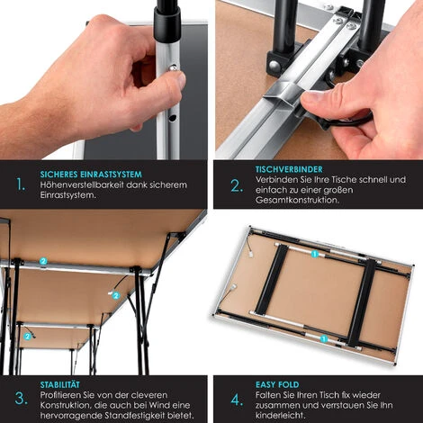 KESSER® Table Multifonctions Professionnelle 3 Pièces, 100 X 60 Cm, Table à Tapisser 30 Kg De Charge Par Table Avec Fonction De Rallonge Table Pliante Table De Brocante Table D’appoint Table Polyvalen 7 KESSER® Table Multifonctions Professionnelle 3 Pièces, 100 X 60 Cm, Table à Tapisser 30 Kg De Charge Par Table Avec Fonction De Rallonge Table Pliante Table De Brocante Table D’appoint Table Polyvalen – Image 5