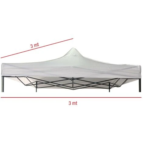 Rebecca Mobili Couverture De Toit Gazebo Polyester Blanc Imperméable 3x3 4 Rebecca Mobili Couverture De Toit Gazebo Polyester Blanc Imperméable 3x3 – Image 2