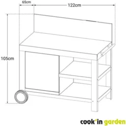 Desserte De Jardin - En Acier Pour Plancha / Barbecue - Avec Crédence, Étagère, Gris - Cook'In Garden -Promos Verde Rêverie Boutique 53293445 5