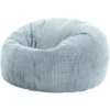 Icon Pouf Classique En Velours Côtelé Kingston, Fauteuil Pouf Pour Adultes, 85cm X 50cm, Bleu Glacé -Promos Verde Rêverie Boutique 53589802 1