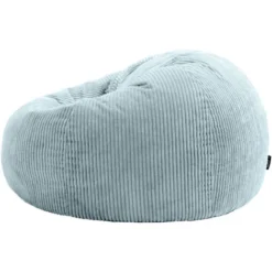 Icon Pouf Classique En Velours Côtelé Kingston, Fauteuil Pouf Pour Adultes, 85cm X 50cm, Bleu Glacé -Promos Verde Rêverie Boutique 53589802 5