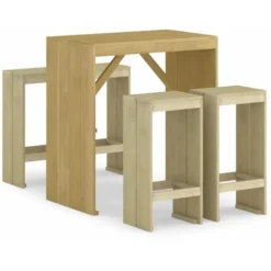 Meubles De Bar De Jardin 5 Pcs Bois De Pin Imprégné VidaXL