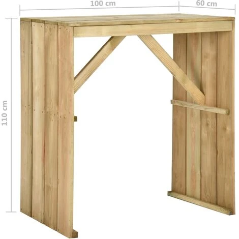 Meubles De Bar De Jardin 5 Pcs Bois De Pin Imprégné VidaXL 5 Meubles De Bar De Jardin 5 Pcs Bois De Pin Imprégné VidaXL – Image 3