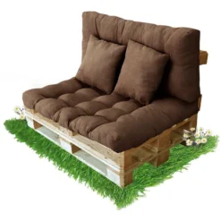 Coussins Pour Canapé Palette -Lot De 4 Coussins Pour Canapé Palette Intérieur/extérieur - Assise 120 X 80 X 10 Cm + Dossier 120 X 50 X 10 Cm + 2 Coussins Carrés - Coussin De Confort Pour Canapé Palett