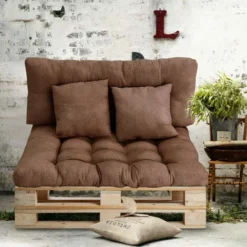 Coussins Pour Canapé Palette -Lot De 4 Coussins Pour Canapé Palette Intérieur/extérieur - Assise 120 X 80 X 10 Cm + Dossier 120 X 50 X 10 Cm + 2 Coussins Carrés - Coussin De Confort Pour Canapé Palett -Promos Verde Rêverie Boutique 53931950 5