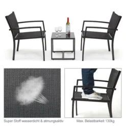 Salon De Jardin 2 Places 3 Pièces - 2 Chaises Et 1 Table Basse Plateau Verre Trempé Pour Jardin, Terrasse, Noir - IntimaTe WM Heart 9 Salon De Jardin 2 Places 3 Pièces - 2 Chaises Et 1 Table Basse Plateau Verre Trempé Pour Jardin, Terrasse, Noir - IntimaTe WM Heart -Promos Verde Rêverie Boutique 53940420 3