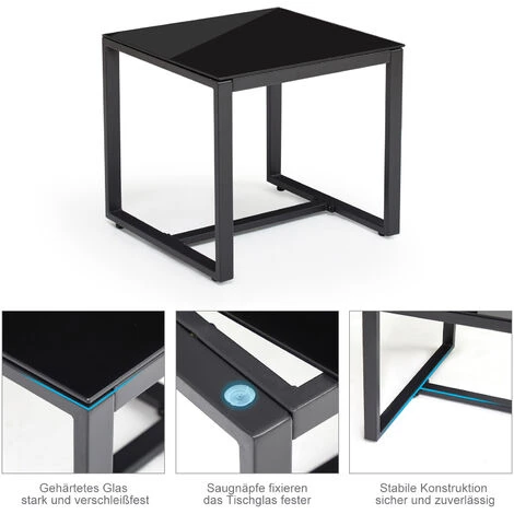 Salon De Jardin 2 Places 3 Pièces - 2 Chaises Et 1 Table Basse Plateau Verre Trempé Pour Jardin, Terrasse, Noir - IntimaTe WM Heart 6 Salon De Jardin 2 Places 3 Pièces - 2 Chaises Et 1 Table Basse Plateau Verre Trempé Pour Jardin, Terrasse, Noir - IntimaTe WM Heart – Image 4