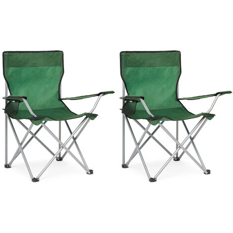 Lot De 2 Fauteuil Chaise De Camping Pliable Avec Porte-Gobelet ,Portable Pour Plage,Pêche, BBQ, Vert -IWMH 3 Lot De 2 Fauteuil Chaise De Camping Pliable Avec Porte-Gobelet ,Portable Pour Plage,Pêche, BBQ, Vert -IWMH