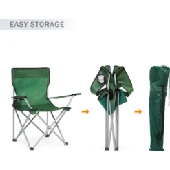 Lot De 2 Fauteuil Chaise De Camping Pliable Avec Porte-Gobelet ,Portable Pour Plage,Pêche, BBQ, Vert -IWMH 9 Lot De 2 Fauteuil Chaise De Camping Pliable Avec Porte-Gobelet ,Portable Pour Plage,Pêche, BBQ, Vert -IWMH -Promos Verde Rêverie Boutique 53940448 3
