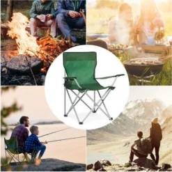 Lot De 2 Fauteuil Chaise De Camping Pliable Avec Porte-Gobelet ,Portable Pour Plage,Pêche, BBQ, Vert -IWMH 11 Lot De 2 Fauteuil Chaise De Camping Pliable Avec Porte-Gobelet ,Portable Pour Plage,Pêche, BBQ, Vert -IWMH -Promos Verde Rêverie Boutique 53940448 5